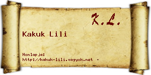 Kakuk Lili névjegykártya