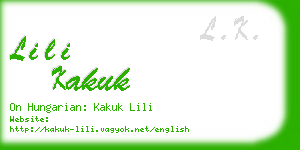 lili kakuk business card